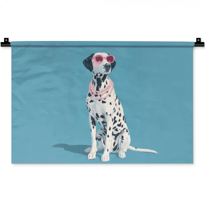 Dalmatiër - Zonnebril - Blauw Wandkleed katoen klein -zz3d
