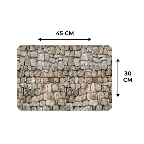 Ruw - Stenen - Muur - Natuurstenen Placemat vinyl groot 368 -specs