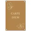 Carpe Diem met Vlinder tuinposter los doek klein -3d