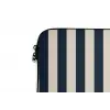Verticale strepen - Blauw - Crème laptophoes neopreen klein 279 -detail