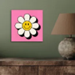 Smiley - Bloem - Roze aluminium wit klein -sfeer2