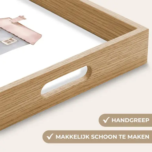 Lichtblauw - Huisje - Mama - Tekst Dienblad Rechthoek middel -USP_HandgreepNL
