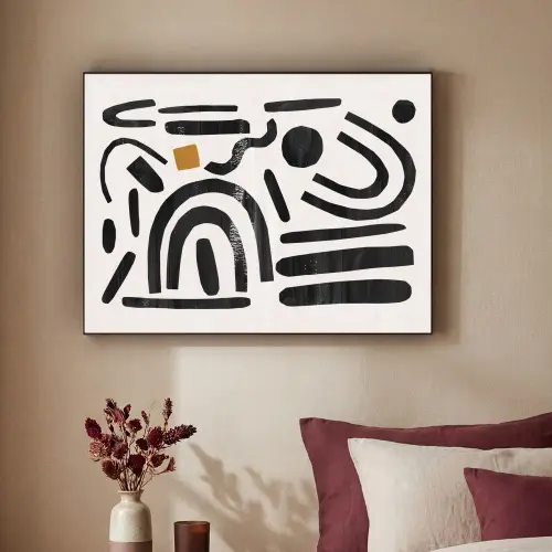 Abstract - Kunst - Vormen - Zwart Textielframe zwart klein -sfeer1