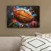 Graffiti - Rugby - Kleurrijk - Rugbybal canvas 2cm klein -sfeer3