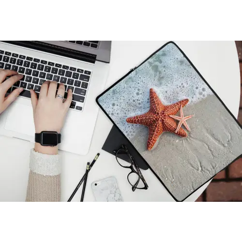 Zeester - Strand - Zee laptophoes neopreen klein -bureau