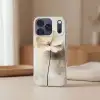 Bloem - Beige - Verf - Schaduw Telefoonhoesje iPhone 17 Pro klein -sfeer2