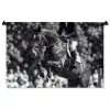 Springen - Paard - Zwart - Wit Wandkleed katoen middel -zz3d