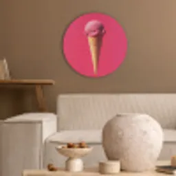 Schepijs - Roze - Hoorntje Akoestische PET Vilt - Rond klein -sfeer1
