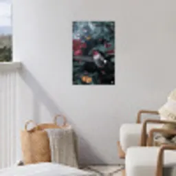 Kolibrie - Roze - Vlinders tuinposter los doek klein -sfeer8