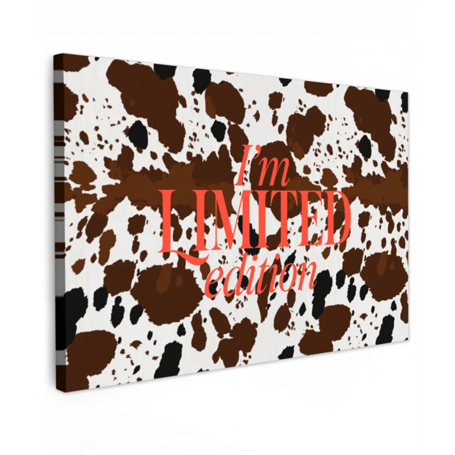 Koeienprint - Limited edition - Rood Tuinposter op houten frame 2 cm dik klein -3d
