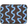 Kronkelende lijnen - Blauw - Bruin - Minimalistisch laptophoes neopreen klein 279 -zkaufland3dotto