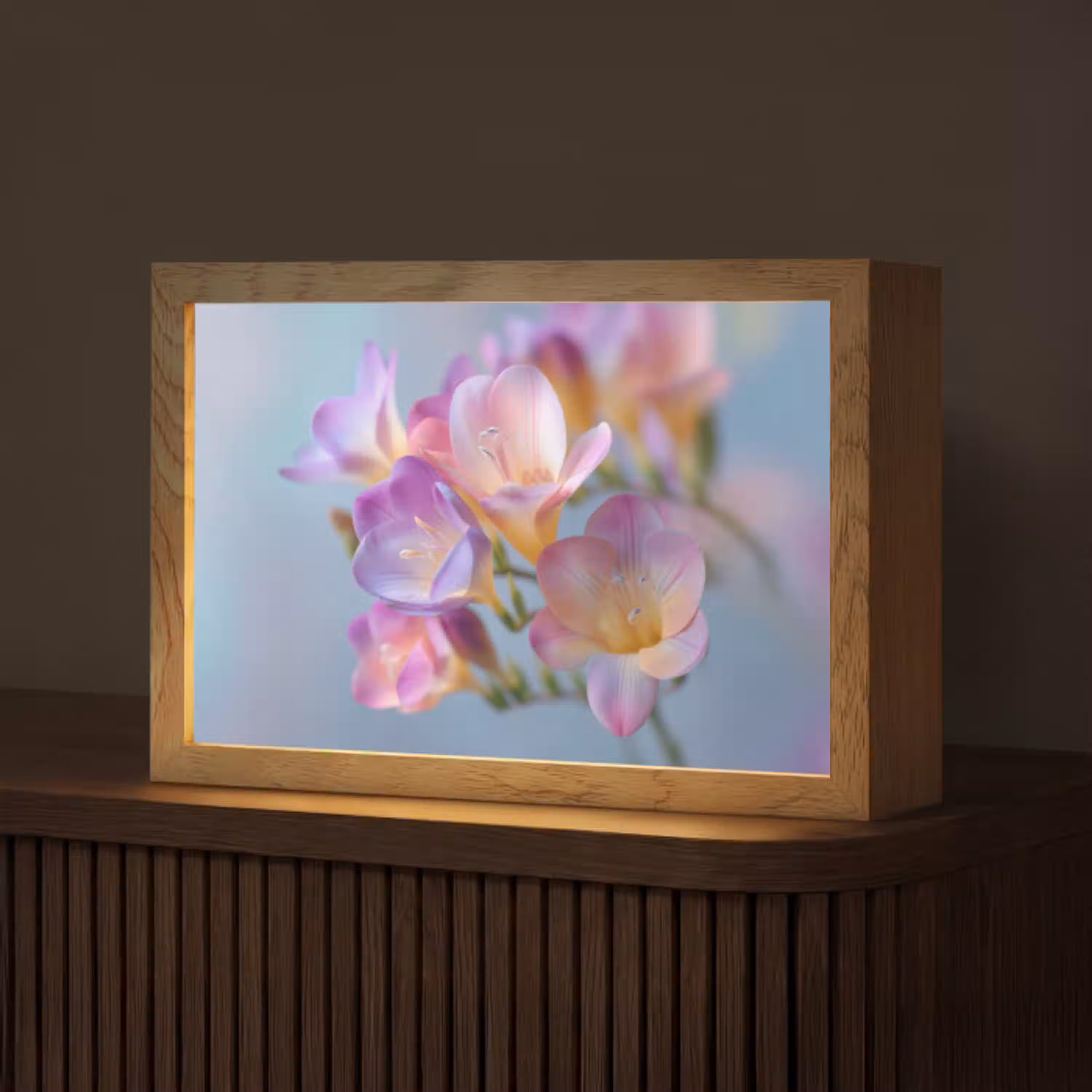 Bloemen - Paars - Overloop - Meeldraden Light Box met kabel (Tafellamp) klein -z3d_website