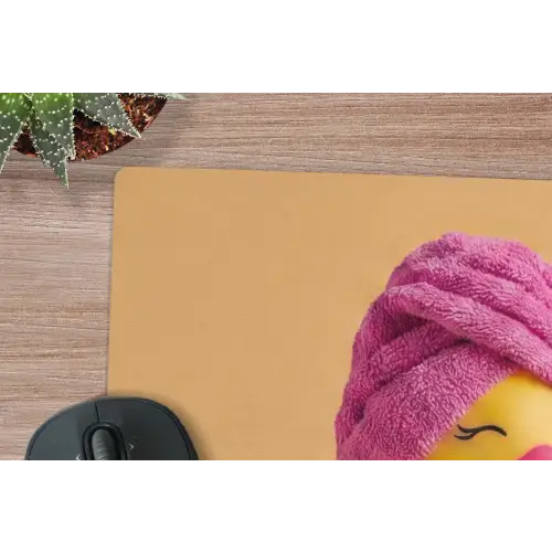 Badeend - Handdoek - Kleurrijk muismat rubber klein -closeup
