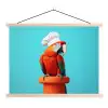Ara - Koksmuts - Sokkel - Grappig textielposter latten blank klein -3d