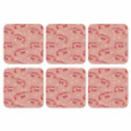 Garnalen - Stippen - Roze onderzetter kurk middel 366 -3d