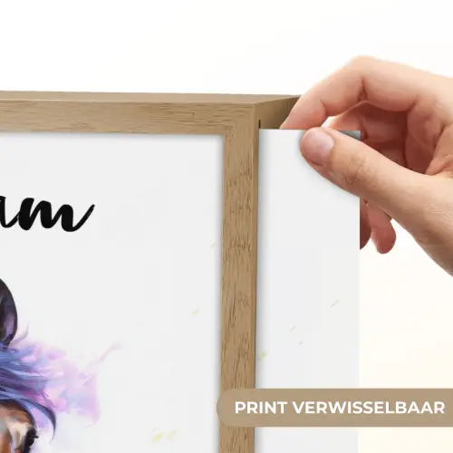 Paard - Dieren - Meiden - Paars - Bruin Light Box met batterij (Wandlamp kind) middel -USP_websiteprintNL