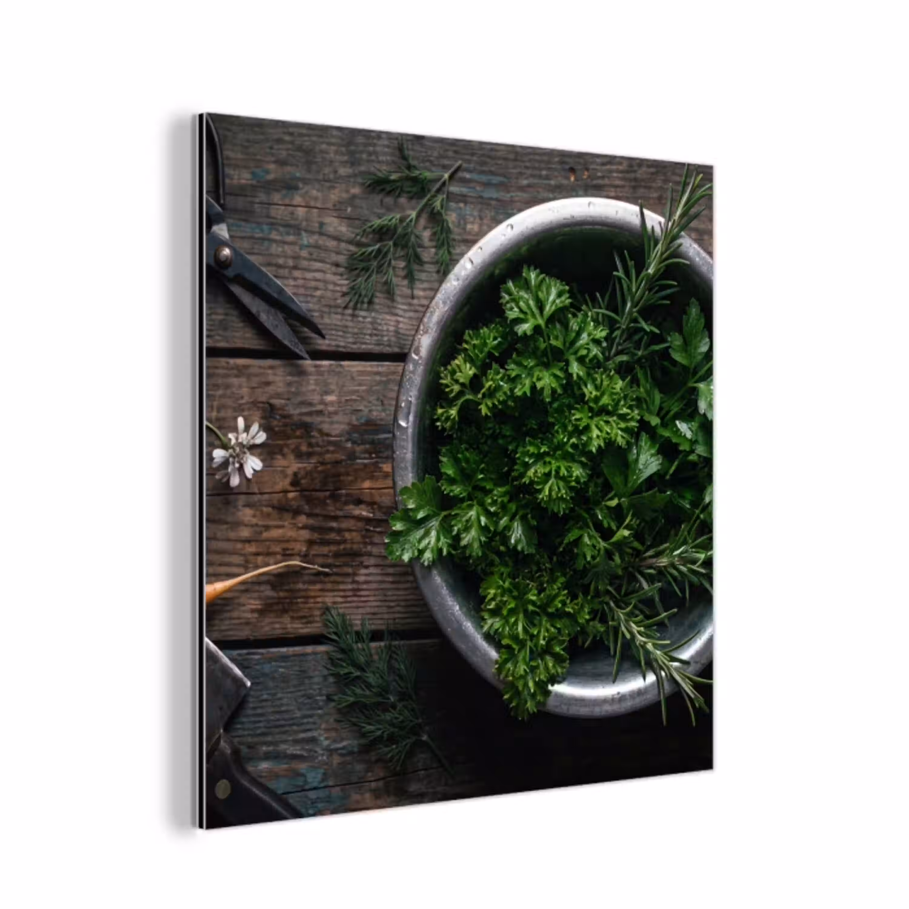 Groenten - Hout - Eten aluminium wit klein -3d