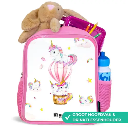 Luchtige eenhoorns Kinderrugzak - Roze middel -inhoud_NL
