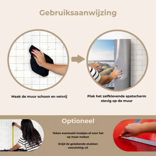 Duin - Meeuw - Strand - Zee - Zon keuken achterwand spatscherm klein -gebruiksaanwijzing_NL
