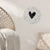 Hartje - Stippen - Beige Wandcirkel behangsticker klein -sfeer4