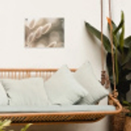Hazestaartgras - Wit - Zonlicht tuinposter los doek klein -sfeer7