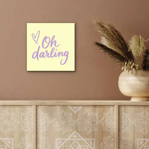 Oh darling - Geel - Hart aluminium wit klein -sfeer4
