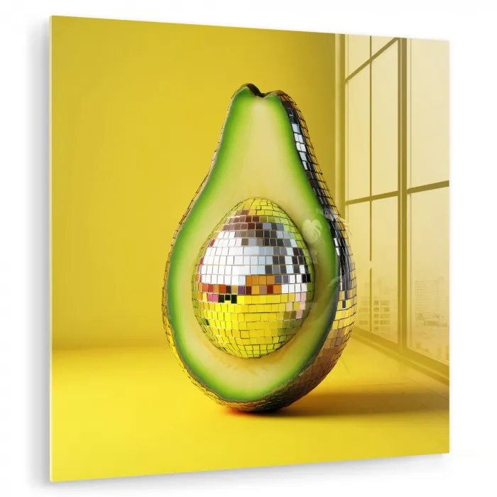 Avocado - Discobal - Geel - Glitter plexiglas 5mm klein -zzzproduct_nieuw