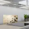 Bloemen - Japandi - Wabi sabi keuken achterwand spatscherm klein -3d_schuin