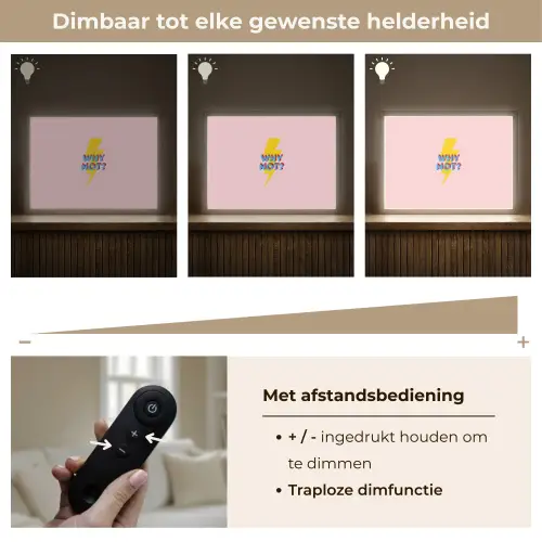 Why not - Bliksem - Roze Light Box met batterij (Wandlamp) middel -USP_dimbaarNL