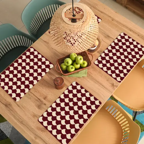 Rood - Tegelpatroon - Crème Placemat vinyl groot 368 -zzsfeer5_Kitchenyeah-website