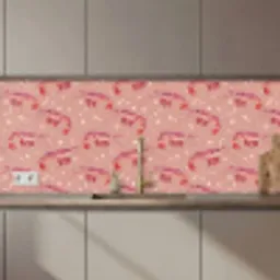 Garnalen - Stippen - Roze keuken achterwand 2 middel 871 zz_3dshopping