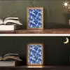 Palmblad - Patroon - Blauw Light Box met kabel (Tafellamp) klein 925 -sfeer3