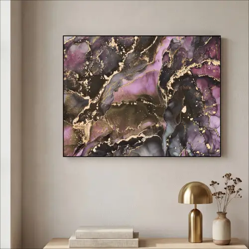 Marmer - Gold - Steen - Abstract Textielframe zwart klein -sfeer2