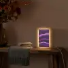 Lijnen - Golven - Paars - Abstract Light Box met kabel (Tafellamp) klein -sfeer4