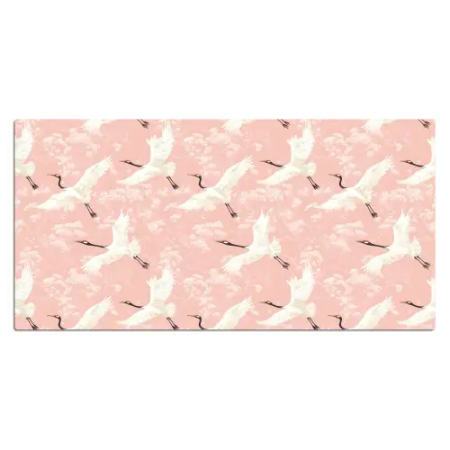 Kraanvogels - Bloesem - Roze Muismat XXL klein 681 -3d_leeg