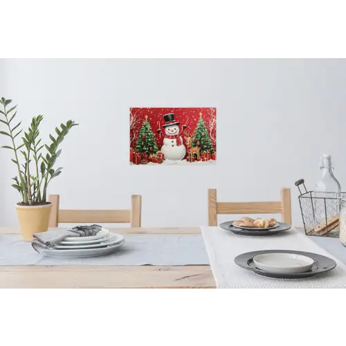 Feestvreugde - Winterbos - Kleurrijk Muursticker klein -eettafel