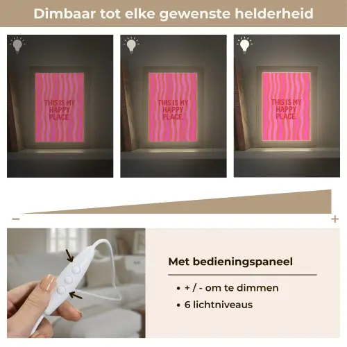Tekst - Modern - Kleurrijk Light Box met kabel (Tafellamp) klein -USP_dimbaarNL