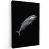 Makreel - Vis - Zwart Tuinposter op houten frame 2 cm dik klein -3d