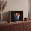 Kip - Bucket - Delfts blauw - Lekker Light Box met batterij (Wandlamp) middel -sfeer2