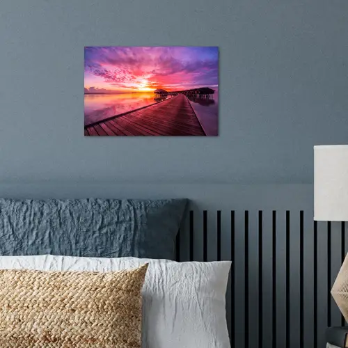 Steiger - Water - Zon - Roze - Horizon poster papier klein -sfeer2