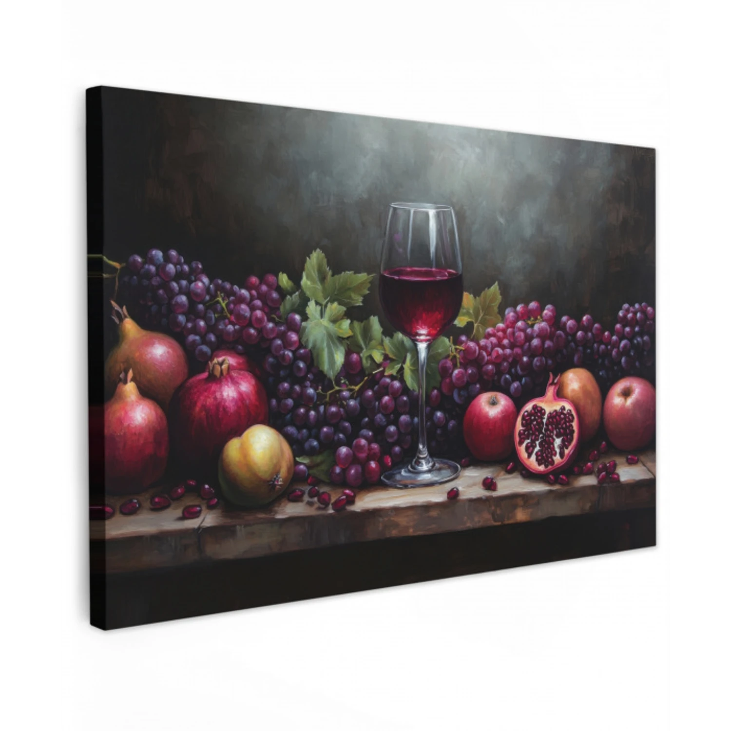 Wijn - Fruit - Stilleven Tuinposter op houten frame 2 cm dik klein -3d