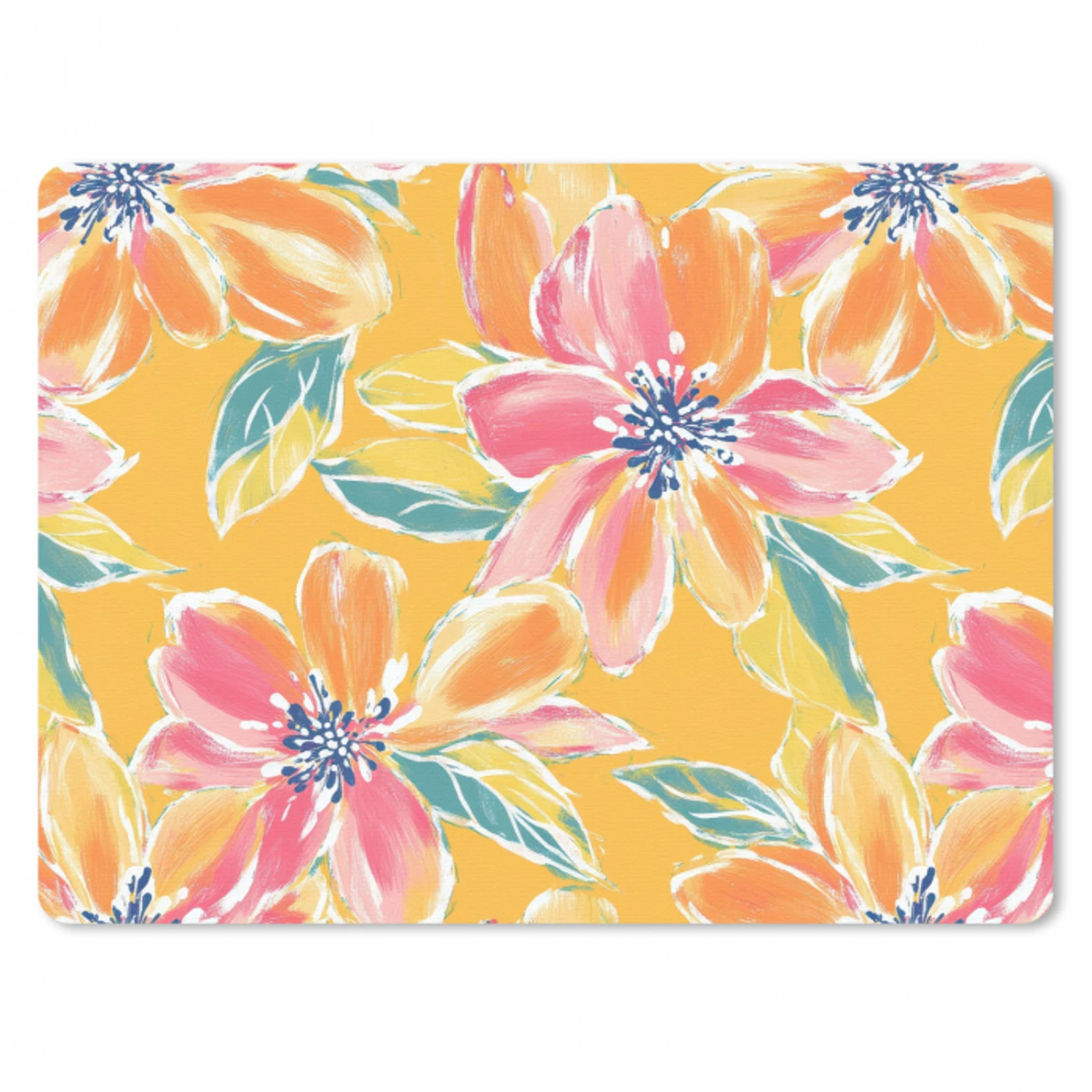 Textuur - Bloemen - Kleurrijk muismat rubber klein 262 -3d