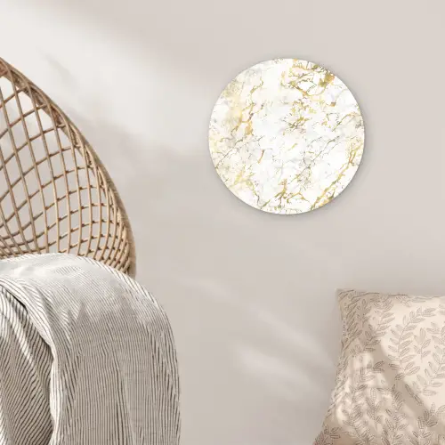 Goudspatten - Wit - Marmer Wandcirkel plexiglas klein 852 -sfeer5