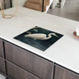Reiger - Water - Natuur - Modern - Wit Inductie beschermer vinyl 3mm middel -sfeer8