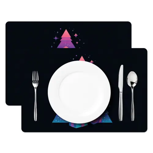 Retro - Kerstman - Rendieren - Kerstboom Placemat vinyl groot -zzsfeer2_Kitchenyeah-website