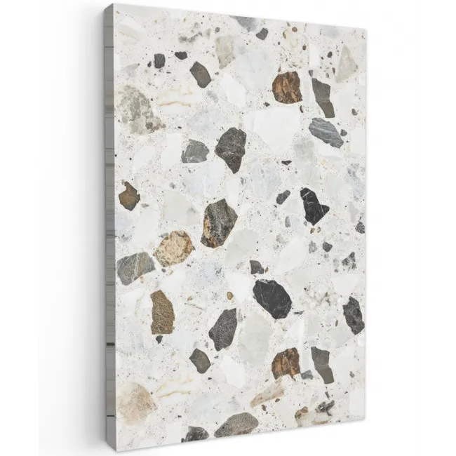 Marmer - Terrazzo - Decoratie - Interieur Tuinposter op houten frame 2 cm dik middel -3d