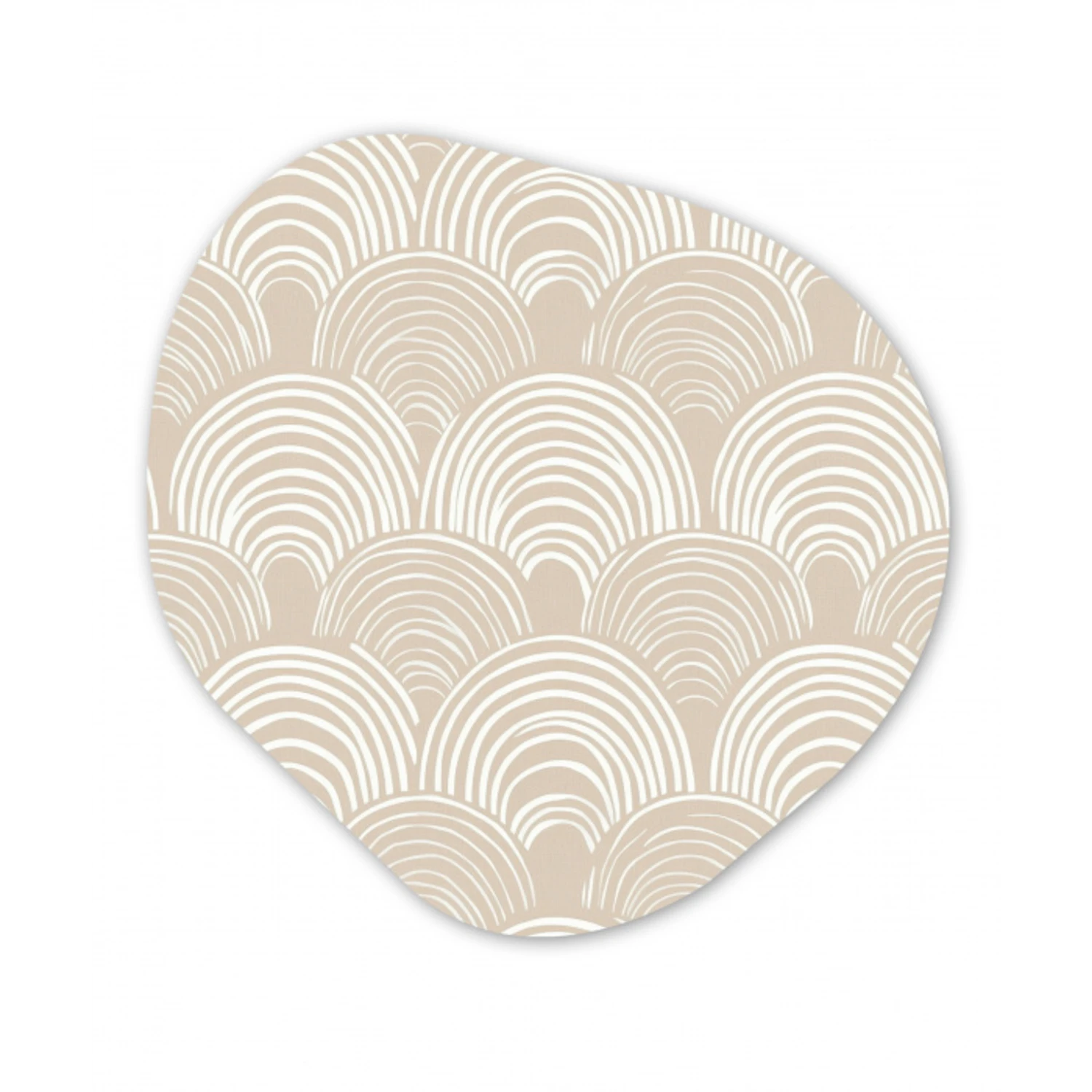 Golven - Structuur - Beige Wandcirkel Organisch Aluminium middel 851 -3d