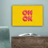 Oh ok - 3D - Geel - Roze canvas 2cm klein -sfeer4