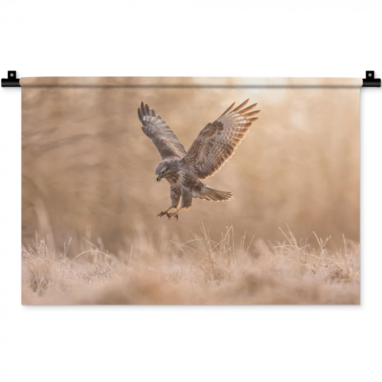 Buizerd - Roofvogel - Natuur - Bruin Wandkleed katoen klein -zz3d
