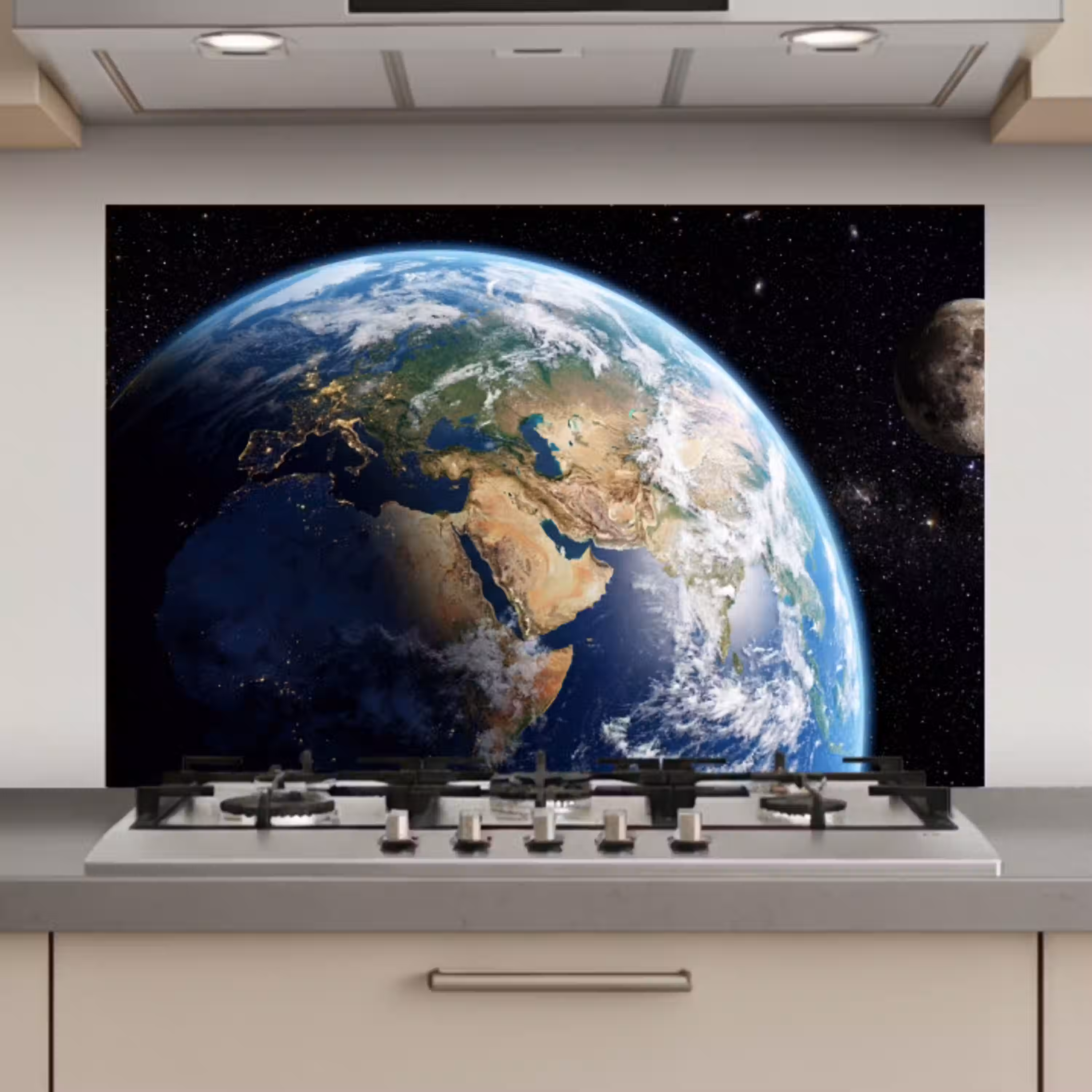 Aarde - Ruimte - Blauw - Groen keuken achterwand spatscherm klein -3d_website